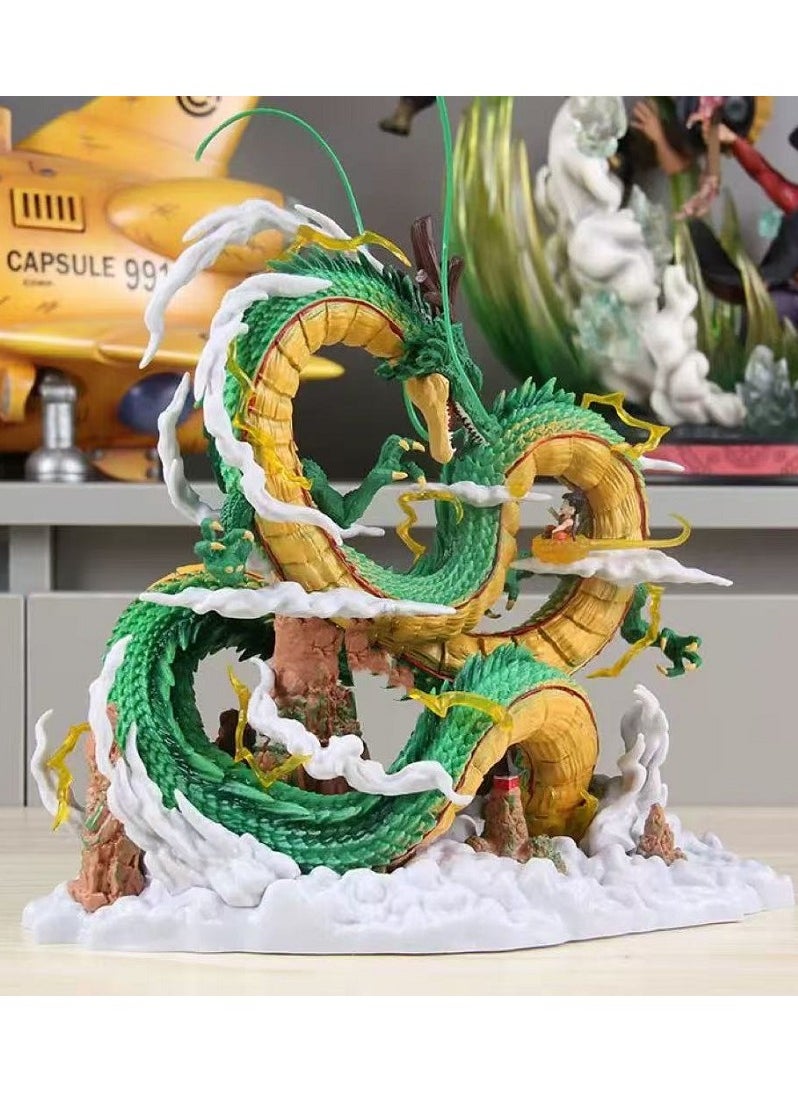 Dragon Ball Small-sized YOYO Shenlong and Little Goku Wish-making Dragon Statue Figure Model Ornament