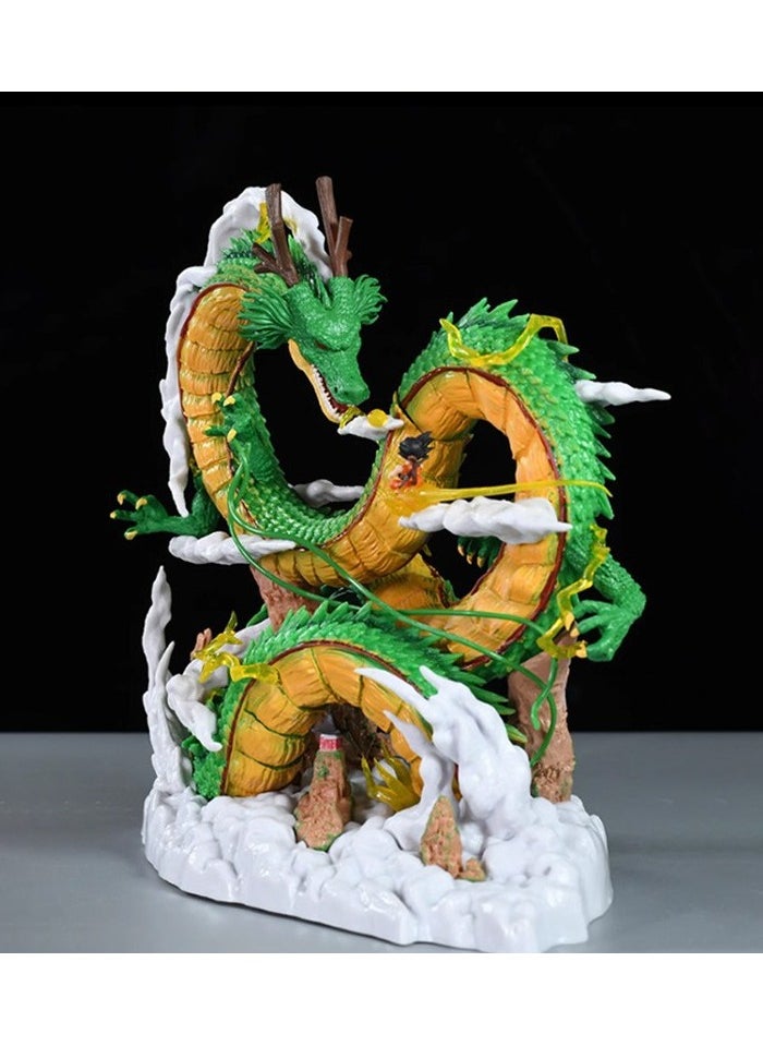 Dragon Ball Small-sized YOYO Shenlong and Little Goku Wish-making Dragon Statue Figure Model Ornament