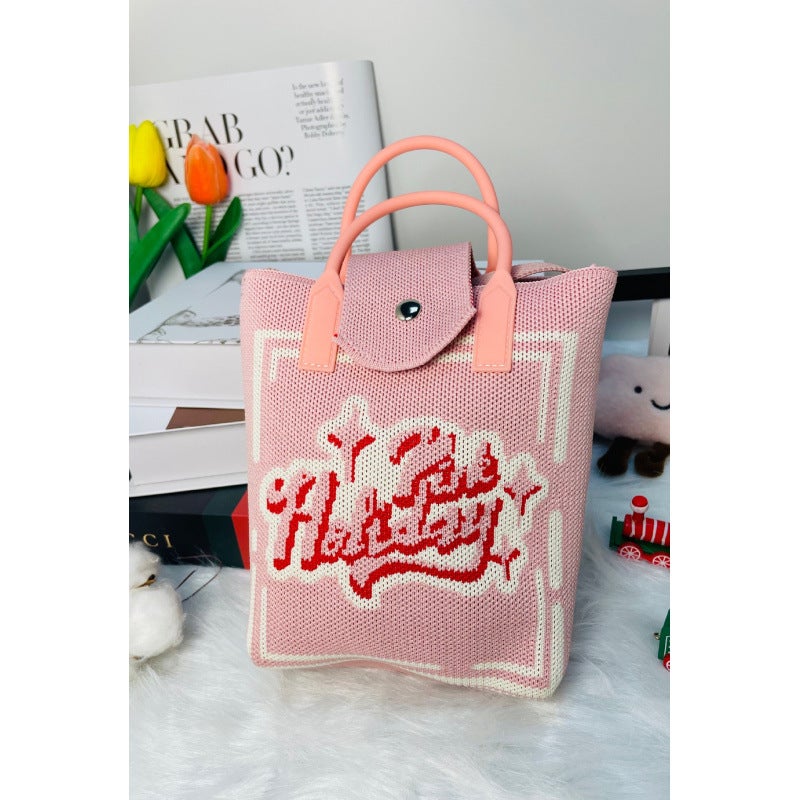 Bag Cover Cute Mobile Phone Bag Women'S Crossbody All-Match Mobile Phone Change Key Knitted Small Satchel Student Bag - Image 1