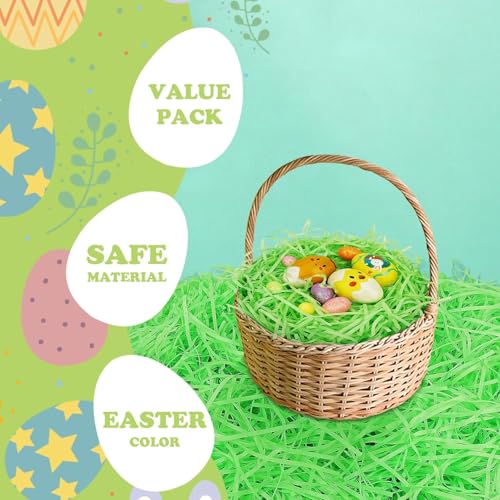LUYIMIN 1/2 LB Easter Green Grass Basket Filler Recyclable Paper Shred for Easter Basket Filler Creative Eggs Decor Gift Wrap Crinkle & Filler Paper - Image 2