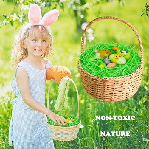 LUYIMIN 1/2 LB Easter Green Grass Basket Filler Recyclable Paper Shred for Easter Basket Filler Creative Eggs Decor Gift Wrap Crinkle & Filler Paper - Image 3
