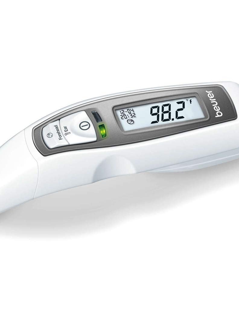 3 in 1 Digital Non-Contact Infrared Thermometer with Memory Slots Large Display with Fever Alarm, High Accuracy Forehead Thermometer for Adults and Kids Ear/Forehead