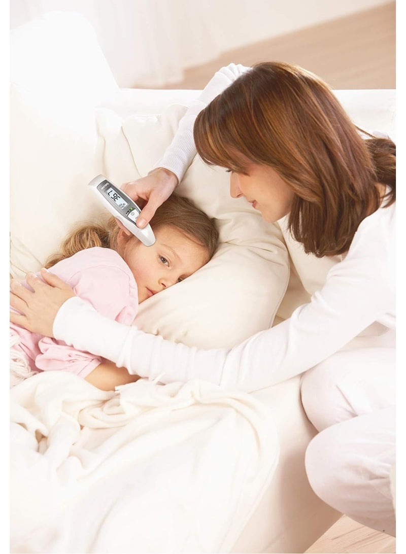 3 in 1 Digital Non-Contact Infrared Thermometer with Memory Slots Large Display with Fever Alarm, High Accuracy Forehead Thermometer for Adults and Kids Ear/Forehead