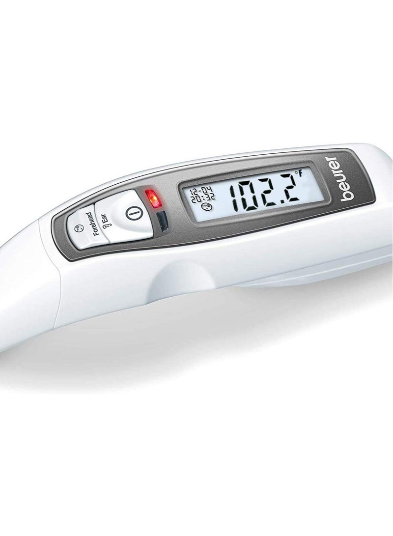 3 in 1 Digital Non-Contact Infrared Thermometer with Memory Slots Large Display with Fever Alarm, High Accuracy Forehead Thermometer for Adults and Kids Ear/Forehead
