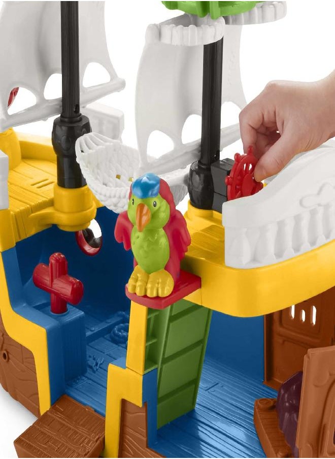 Fisher-Price - Fisher-Price Little People Pirate Ship playset with music, sounds and action for toddlers and preschool kids ages 1-5 years - Image 1
