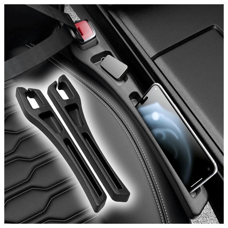 Junecarp 2PCS 2-in-1 Car Seat Gap Filler Organizer with Storage Slots,No Drop Car Gap Seat Filler for Storing Items,Universal in Between Cars Seats Catcher Cars Interior Accessories - Image 1