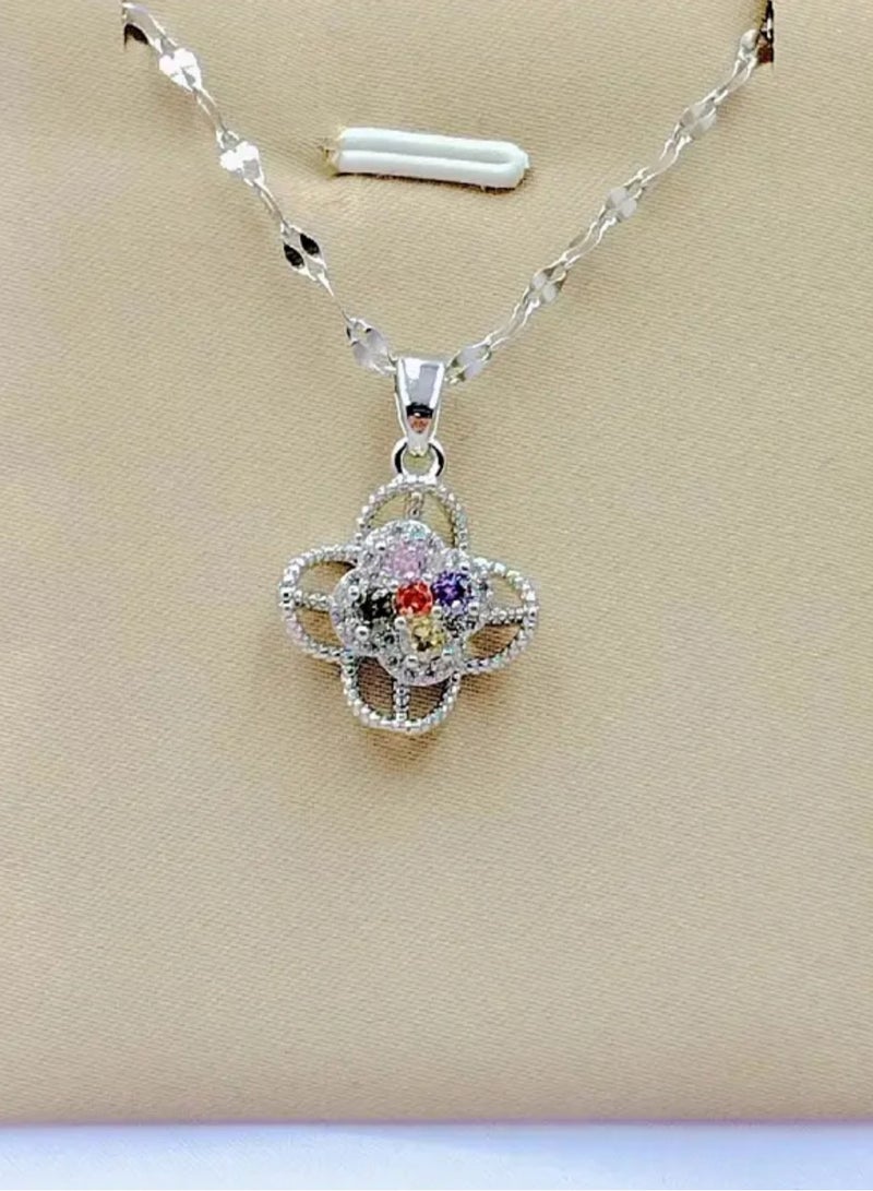 إيكوال سلسال نسائي أنيق مصنوع من الاستانلس ستيل باللون الفضي - Image 4