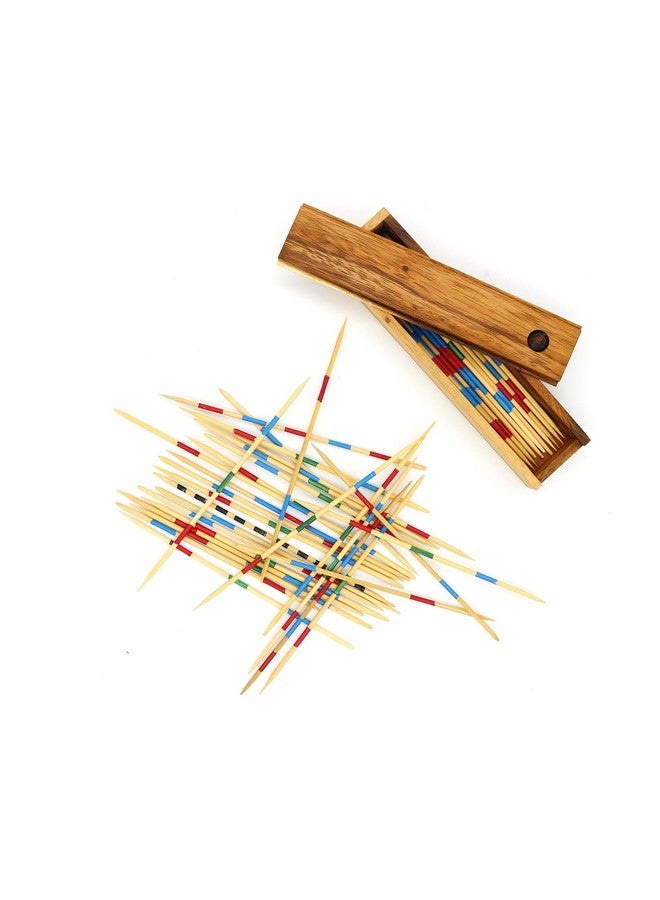 BSIRI Mikado Wooden Pick Up Sticks Classic Kids Board Game for Adults and Teens in Family and Children Board Games for Kids 7 and Brain Teasers of Mathematics Fun Table Games - Image 3