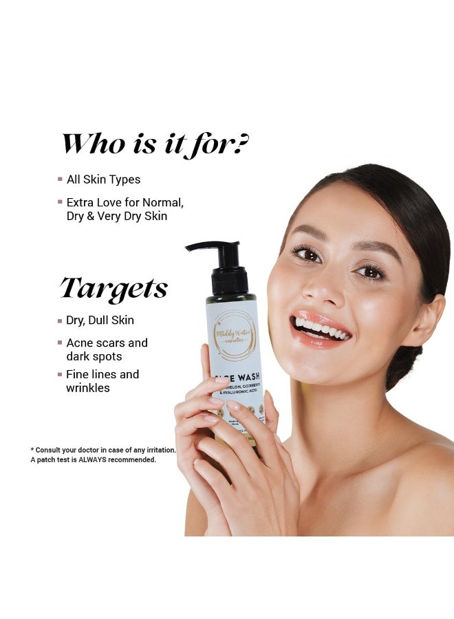 Muddy WATER COSMETICS Hyaluronic Acid Face Wash -100ml | Hydrating Cleanser with Watermelon & Goji Berry for Unisex |Reduces Inflammation & Redness |Gentle, Sulphate-Free, Suitable for All Skin Types - Image 5