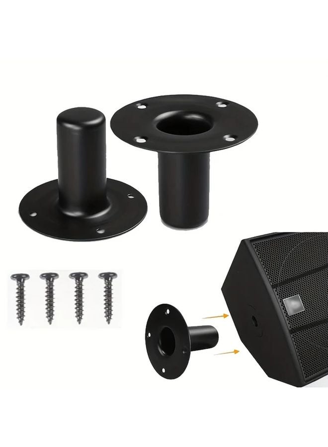 Heavy Duty Iron Speaker Mount Bracket 107mm x 80mm Adjustable Pole For Ceiling Cabinet - Image 2