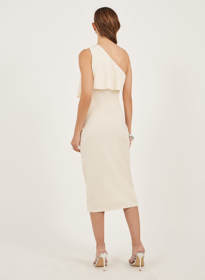 ستايلي فستان بكتف واحد بكشكشة - Image 5