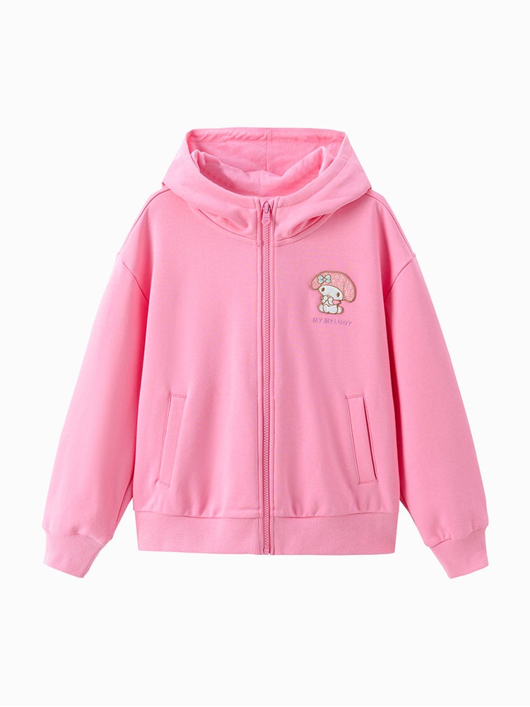 Balabala Girls' Zip-Through Hoodie With Embroidery - Image 1