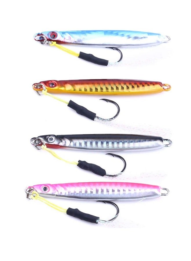 Generic 4 pieces of fishing lure, to lure fishing, stainless steel fishing hook, 3D eyes, length 8 cm and weight 30 grams  - Image 1