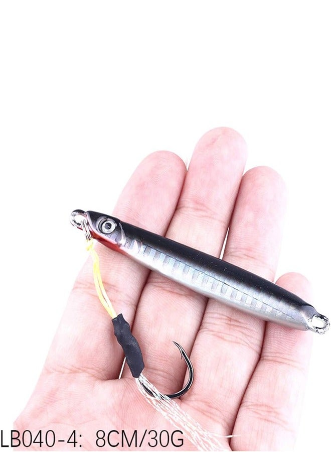 Generic 4 pieces of fishing lure, to lure fishing, stainless steel fishing hook, 3D eyes, length 8 cm and weight 30 grams  - Image 4