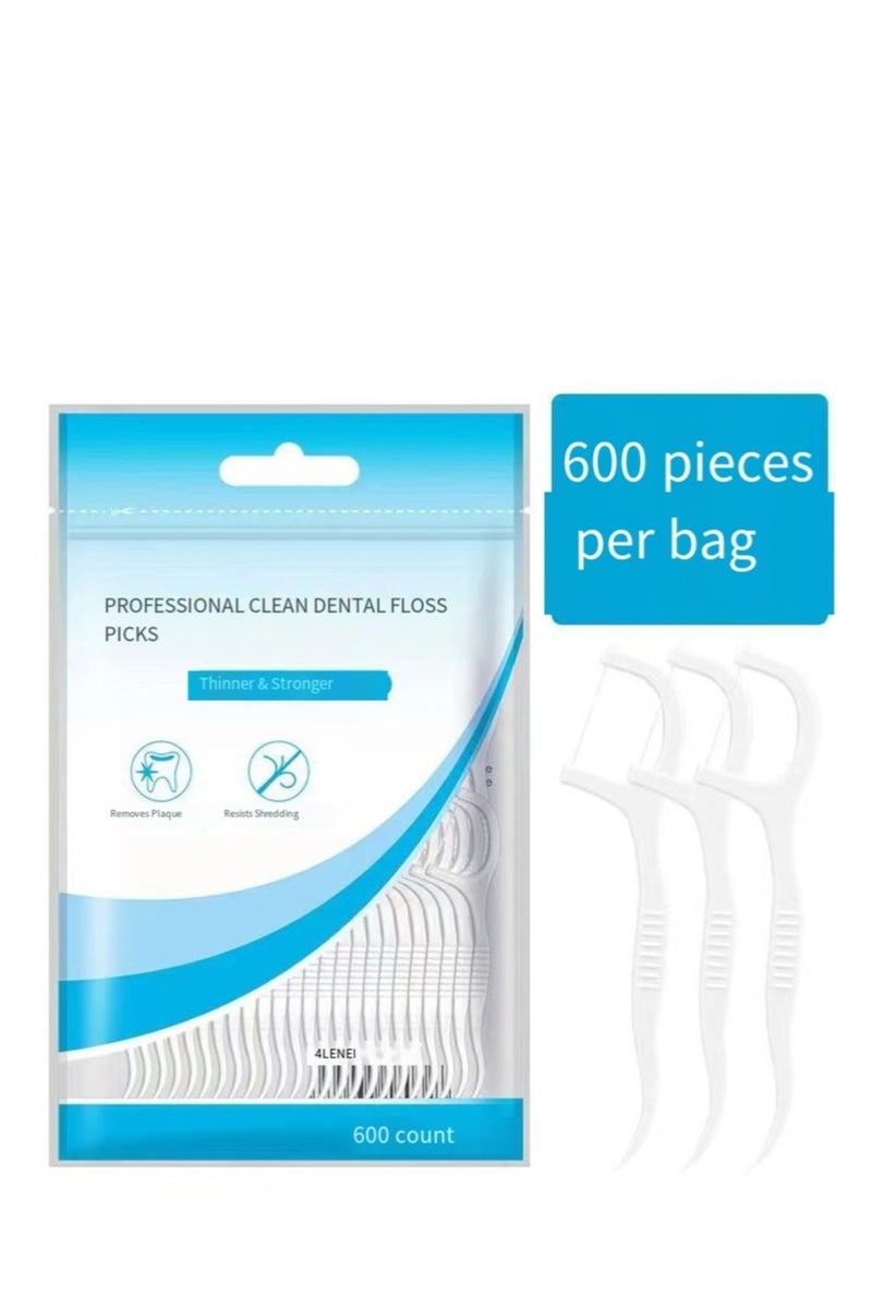 كيو زد 600 قطعة من خيط تنظيف الأسنان، أعواد تنظيف الأسنان، أعواد تنظيف الأسنان، تنظيف الأسنان، حجم عائلي (600 عود) - Image 1