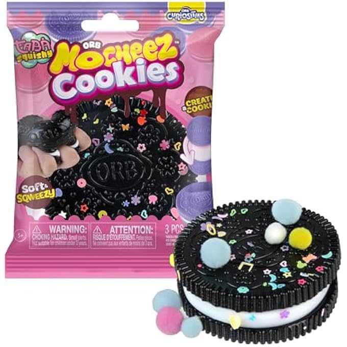 Orb Factory ORB Curiosities Mega Mocheez Cookies TABA Squishy Toy 3 Pack - Super Soft, Sticky Sandwich Cookie TABA Squishies - Squish, Squeeze, and Pinch for Stress Relief - Play Food Fidget and Sensory Toys - Image 4