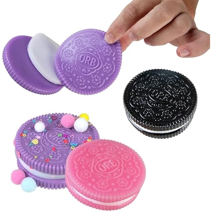 Orb Factory ORB Curiosities Mega Mocheez Cookies TABA Squishy Toy 3 Pack - Super Soft, Sticky Sandwich Cookie TABA Squishies - Squish, Squeeze, and Pinch for Stress Relief - Play Food Fidget and Sensory Toys - Image 3