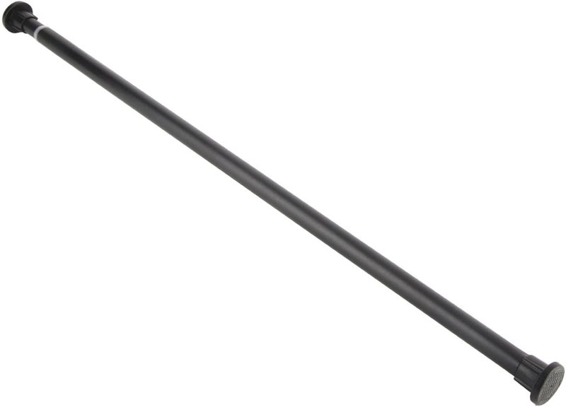 Black Stainless Steel Telescopic Tension Curtain Rod for Hanging Clothes, Punch Free Installation for Home, Shower Curtains (90‑160cm) - Image 1