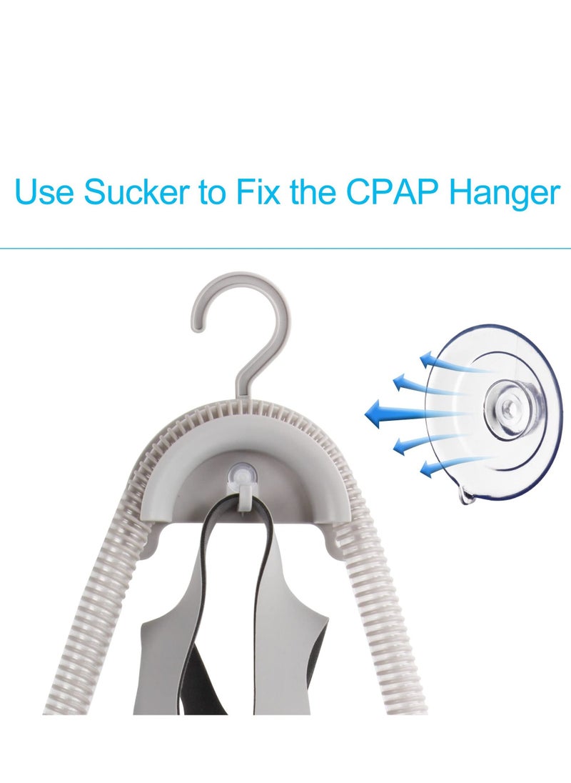 CPAP Hose Holder Hanger for bed Universal Holder Fits All CPAP Tubing Can Be Hung or Mounted on The Wall for Use, Waterproof Convenient for Tube Cleaning and Drying Grey