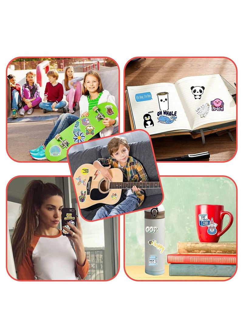 KASTWAVE Laptop Stickers, 200 PCS Stickers for Water Bottles, Cute Vinyl Waterproof Aesthetic Stickers, Cool Stickers for Car Skateboard Laptop Hard Hat Suitcase, Perfect Gifts for Kids, Teens - Image 2
