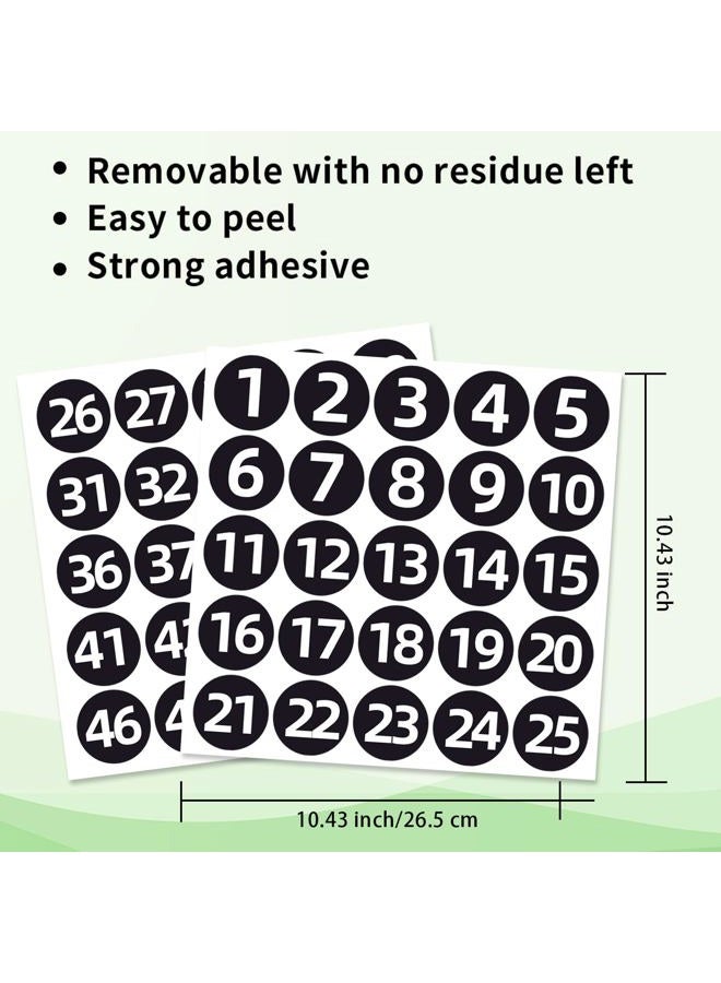 STARLIBOO Black Consecutive Number Stickers 1-50, 500Pcs- 2 inch Vinyl Self Adhesive Removable Numbered Label, Ideal for Inventory, Storage, Organizing, Boxes, Lockers, Indoor/Outdoor - Image 3