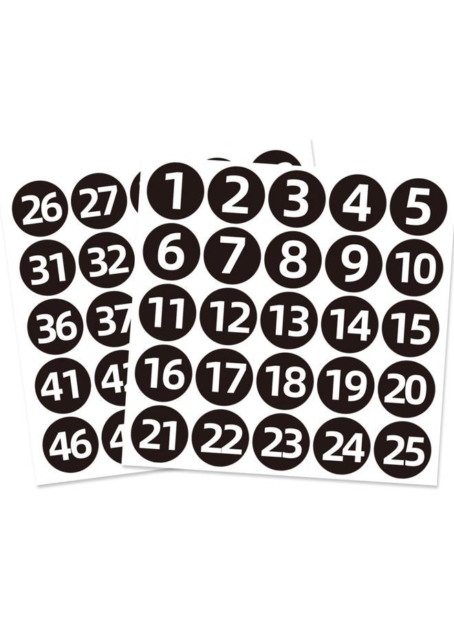 STARLIBOO Black Consecutive Number Stickers 1-50, 500Pcs- 2 inch Vinyl Self Adhesive Removable Numbered Label, Ideal for Inventory, Storage, Organizing, Boxes, Lockers, Indoor/Outdoor - Image 1
