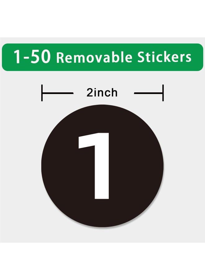 STARLIBOO Black Consecutive Number Stickers 1-50, 500Pcs- 2 inch Vinyl Self Adhesive Removable Numbered Label, Ideal for Inventory, Storage, Organizing, Boxes, Lockers, Indoor/Outdoor - Image 2