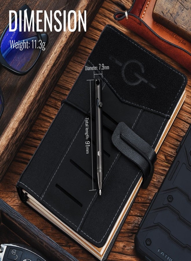 KeyUnity KP00 Titanium Alloy Bolt Action Pen with Bonus Refills, Retractable Pocket Ball-point Pen for Everyday Use Signature, Fine Point, Black Ink (PVD Black) - Image 5