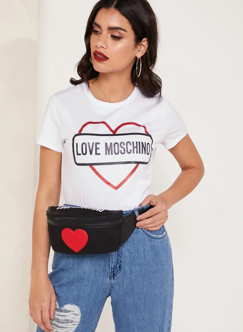 Love Moschino Heart Print Logo T-Shirt