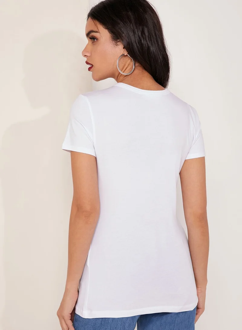 Love Moschino Heart Print Logo T-Shirt