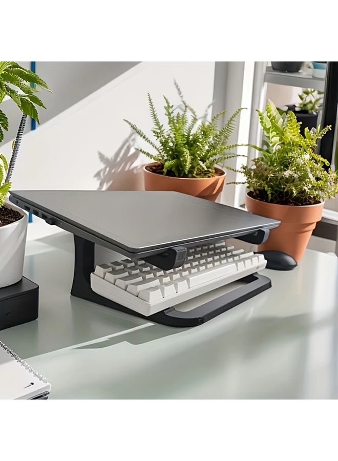 Ergonomic Laptop Stand Black Height Adjustable A Frame Portable Home Office - Image 1