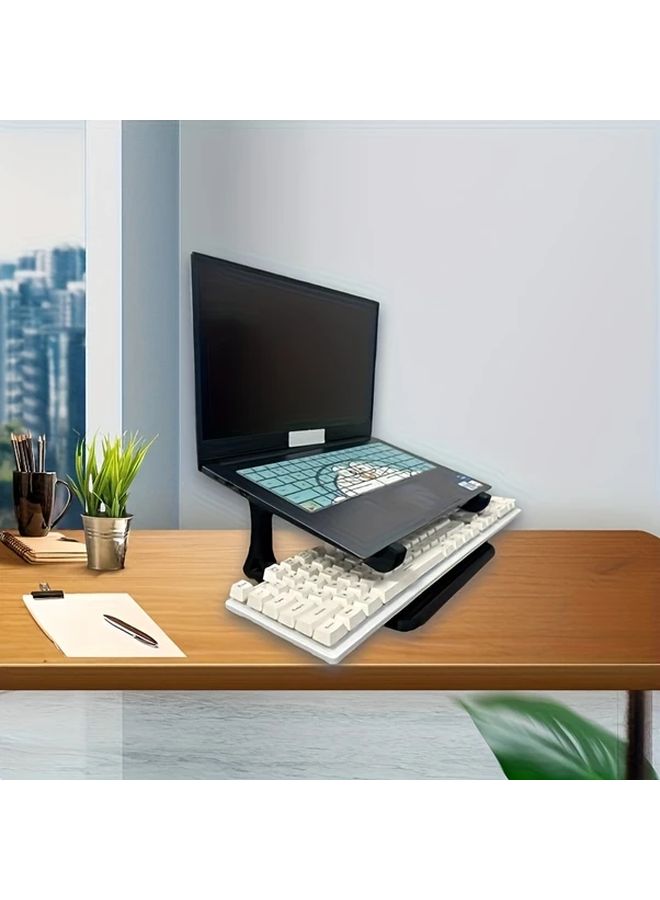 Ergonomic Laptop Stand Black Height Adjustable A Frame Portable Home Office - Image 5
