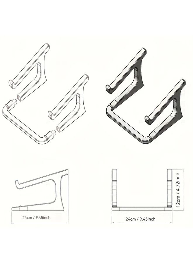 Ergonomic Laptop Stand Black Height Adjustable A Frame Portable Home Office - Image 2
