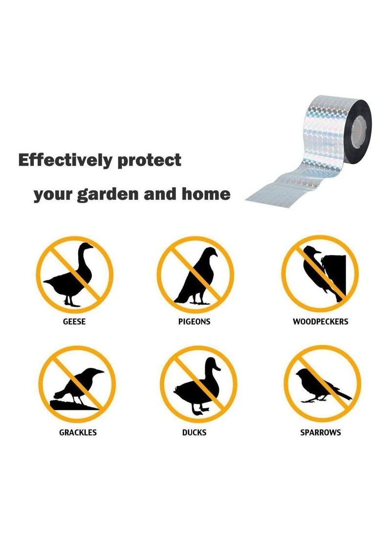 Y&D Bird Repellent Scare Tape Holographic Eco-friendly Double Sided Reflective Ribbon Defender to Deter Owl Pigeon Woodpecker Pest Geese Herons Blackbirds for Home Garden Farm 2 Pack 4.8cm*80m - Image 2