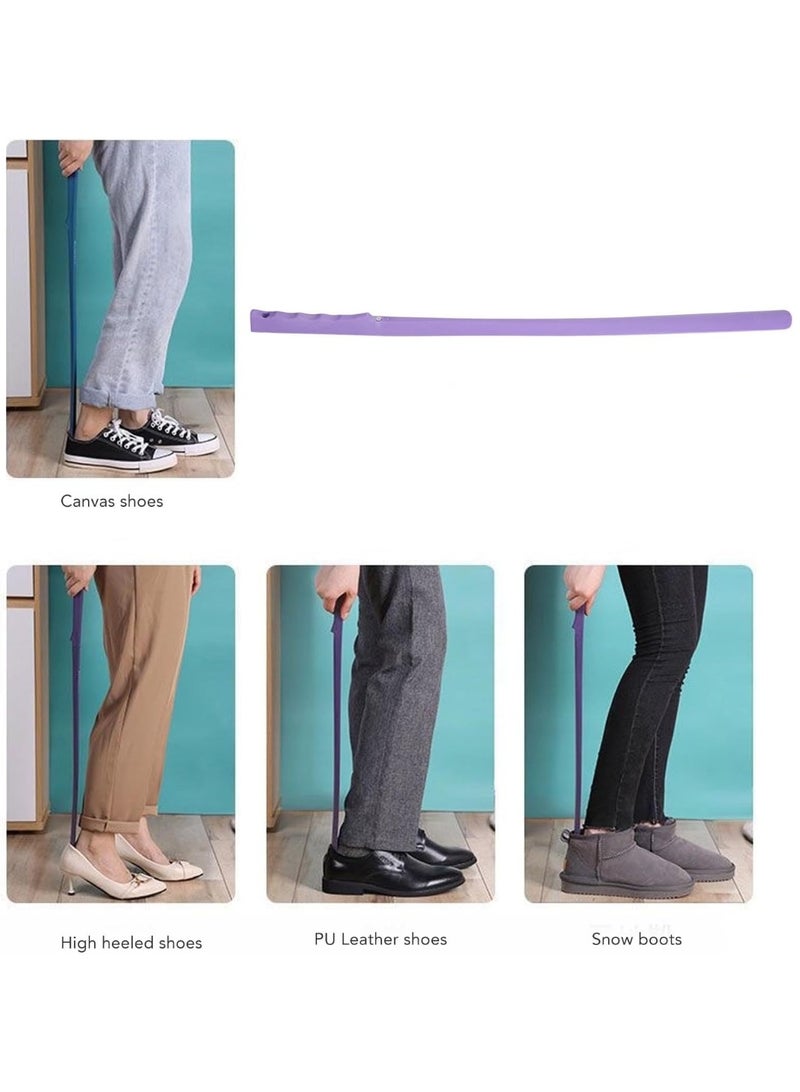 أدوات مساعدة على ارتداء الأحذية بمقبض طويل، أداة مساعدة على ارتداء الأحذية مانعة للانزلاق ومريحة للاستخدام المنزلي لكبار السن - بنفسجي - Image 3
