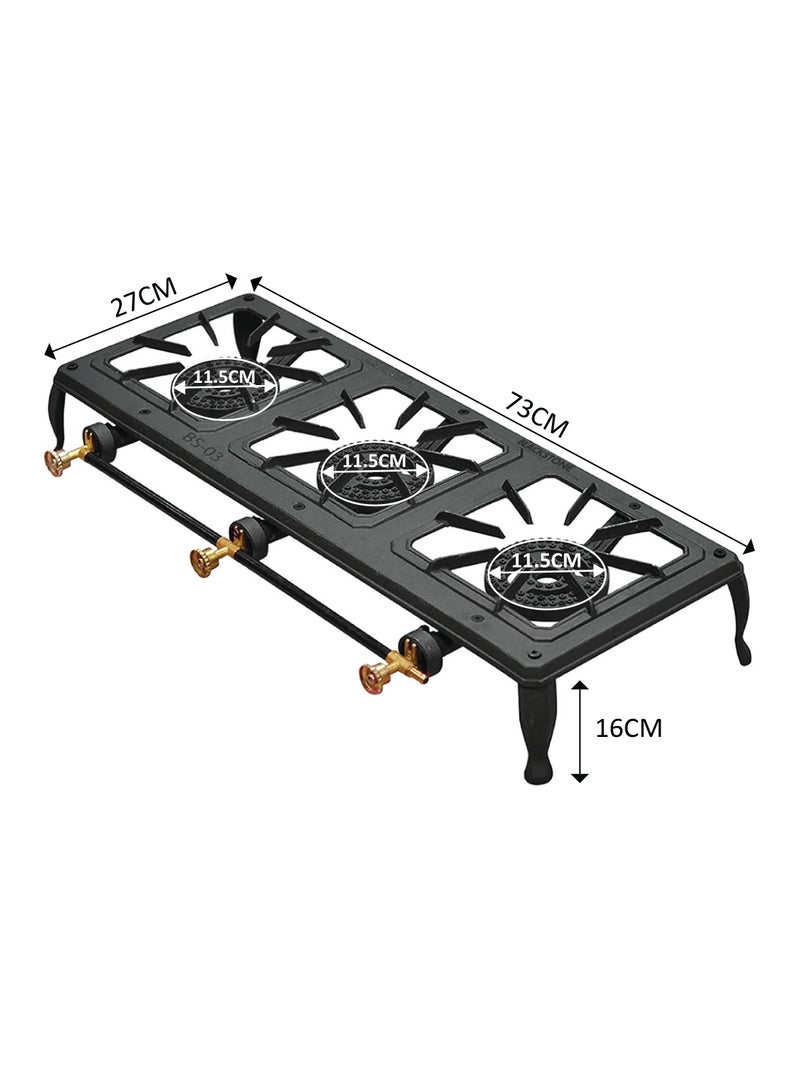 BLACKSTONE Cast Iron Heavy Duty Outdoor Burner Stove for Grilling Camping and Tailgating (TRIPLE BURNER)  - Image 2