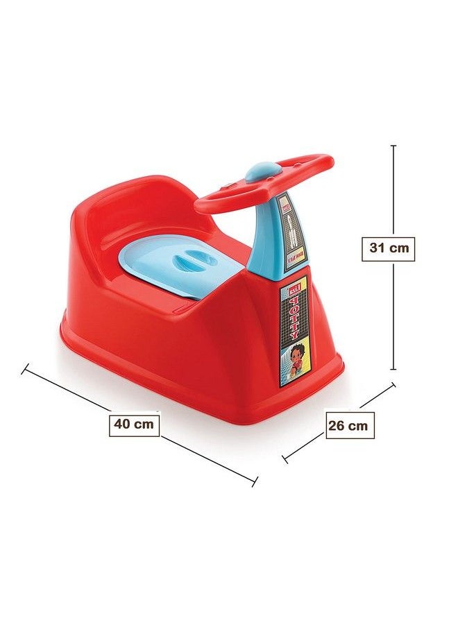 Liza Rocket Style Baby Potty Training Seatfor Kidsinfant Potty Toilet Seat With Removable Tray & Closing Lid (6 36 Month) (Red)  - Image 3