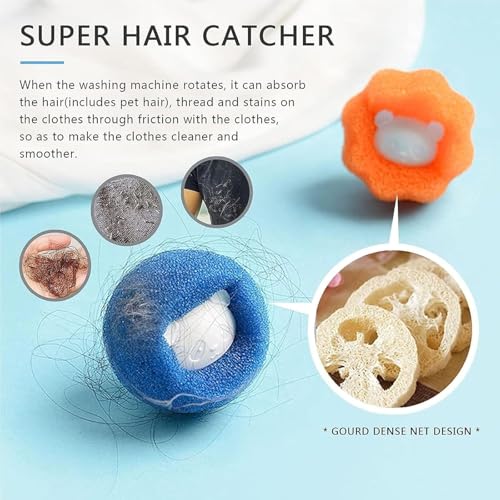 WDCFXY 10 Pcs Pet Hair Remover for Laundry, Washing Machine Hair Catcher, Dryer Balls for Clothing Dog Cat Pet Fur Remover (Orange+Blue) - Image 5