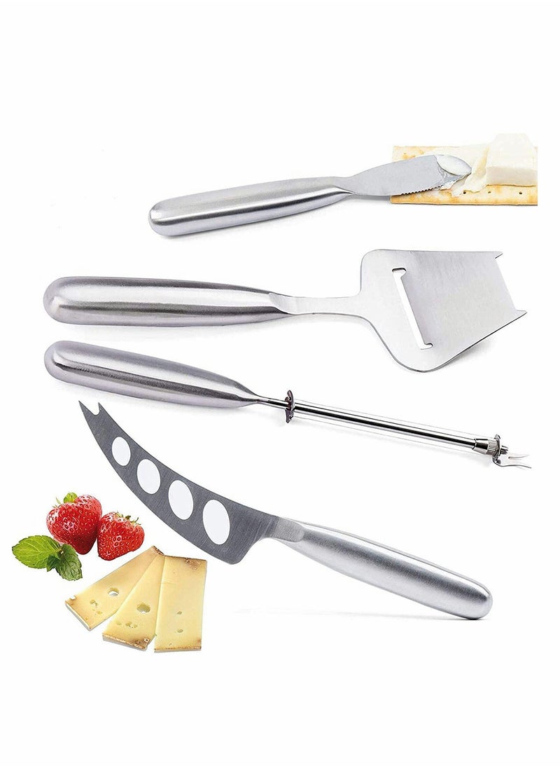 Excefore - Cheese Knife Set with Handle Steel Stainless Include Cheese Wire Cutter, Cheese Spreader, Cheese Slicer and 4 Holes Cheese Knife… - Image 1