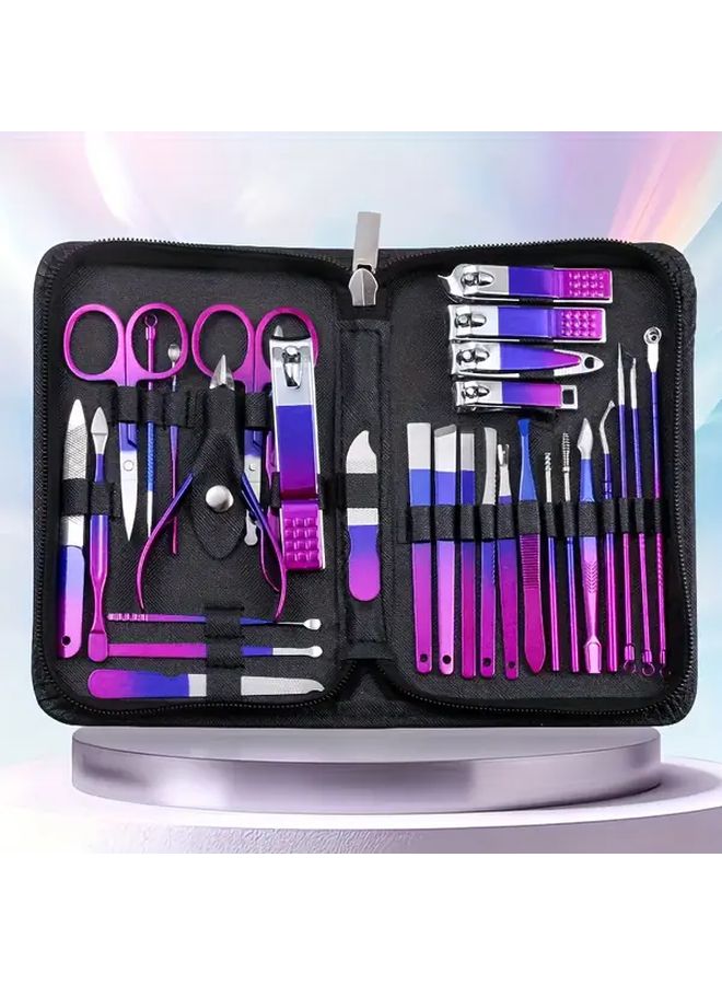 Colorful Stainless Steel Nail Clipper Manicure Pedicure Tool Set Complete Nail Trimming Kit - Image 2