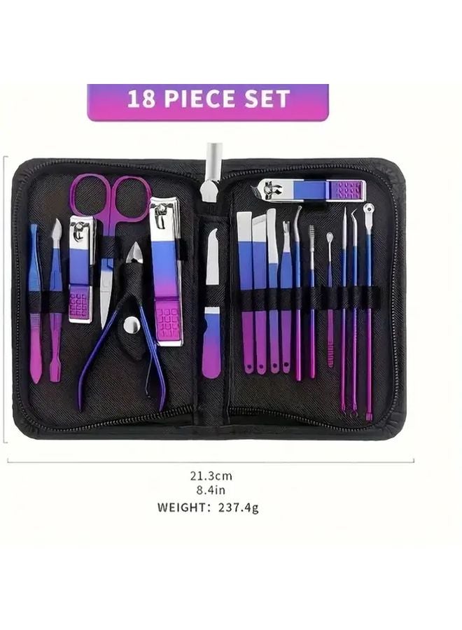 Colorful Stainless Steel Nail Clipper Manicure Pedicure Tool Set Complete Nail Trimming Kit - Image 5