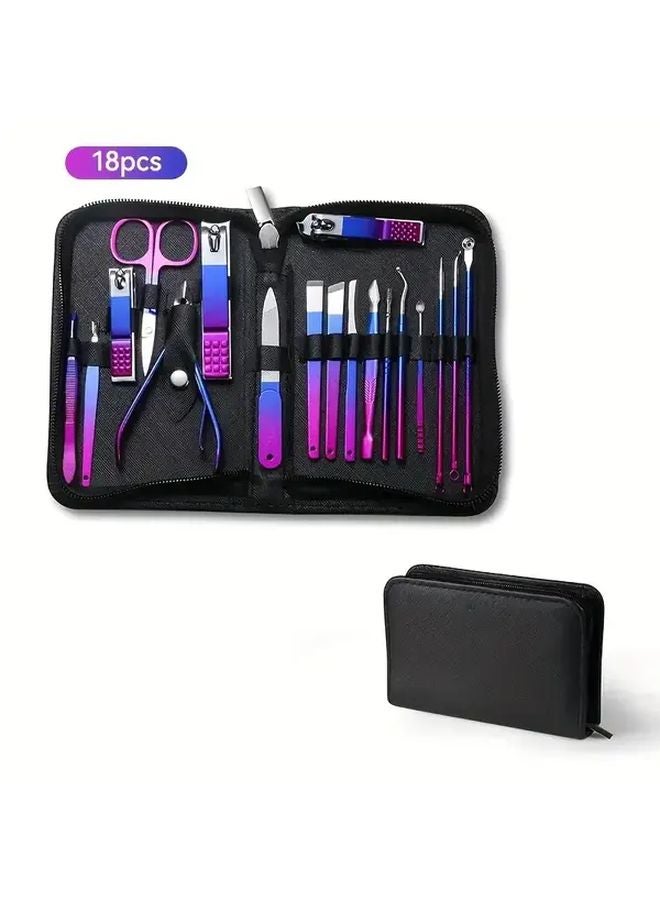 Colorful Stainless Steel Nail Clipper Manicure Pedicure Tool Set Complete Nail Trimming Kit - Image 1