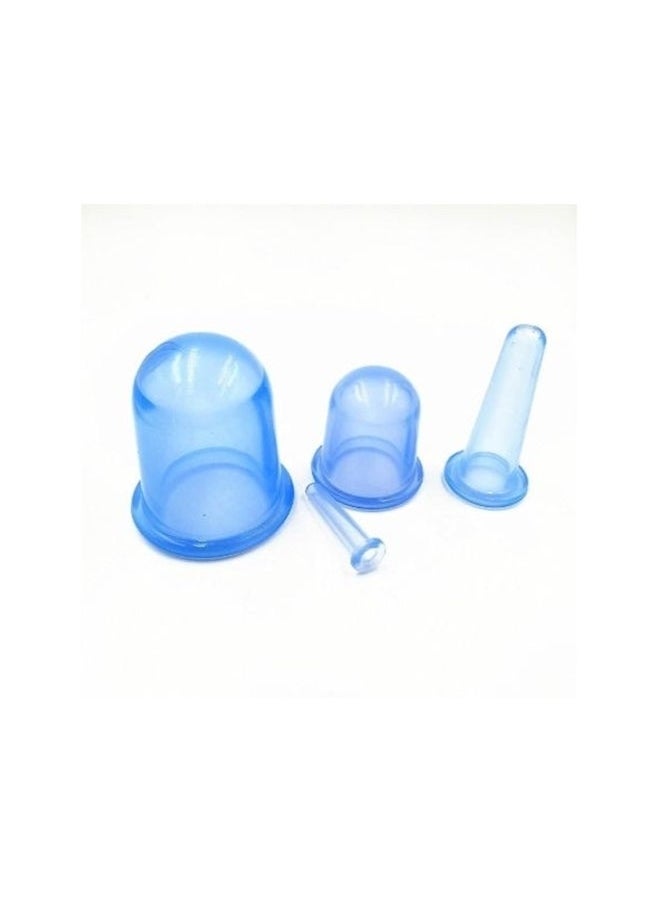 Captaintech 4-Piece Silicone Face Cupping Therapy Set Blue  - Image 1