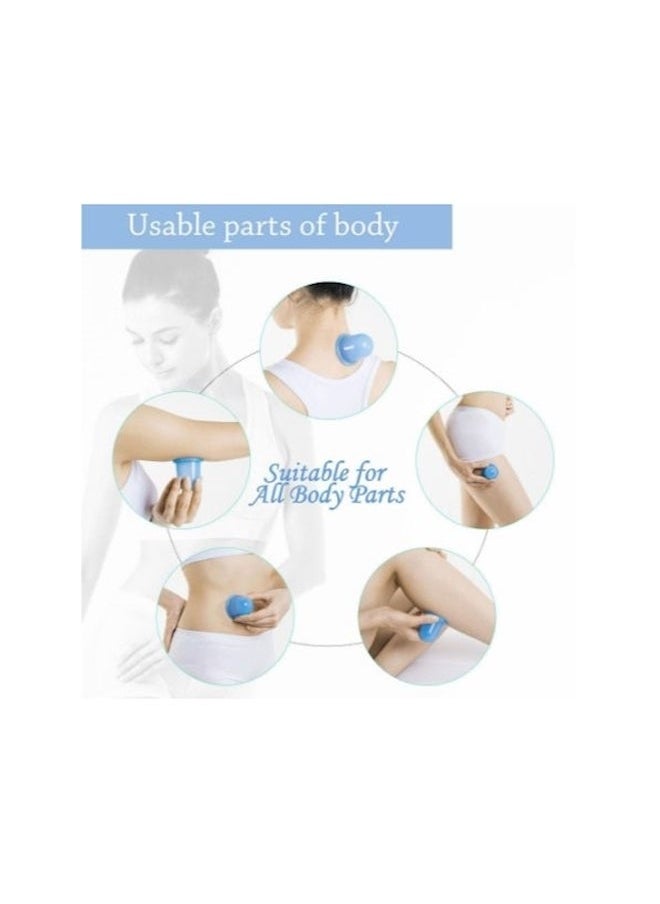 Captaintech 4-Piece Silicone Face Cupping Therapy Set Blue  - Image 2