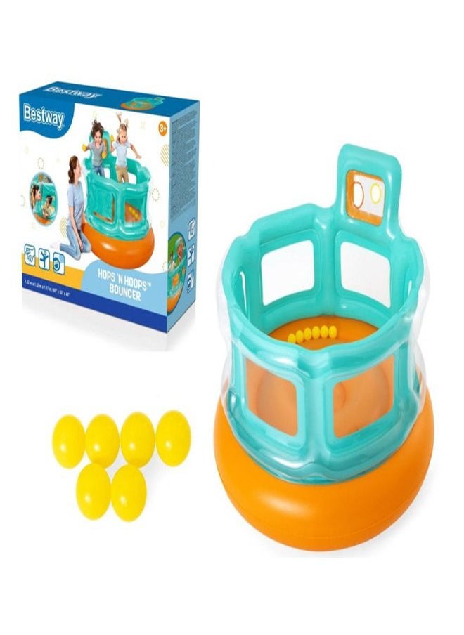Bestway Bestway Up In & Over Hops 'N Hoops Bouncer 152 X 152M X 117Cm 26-52344  - Image 1