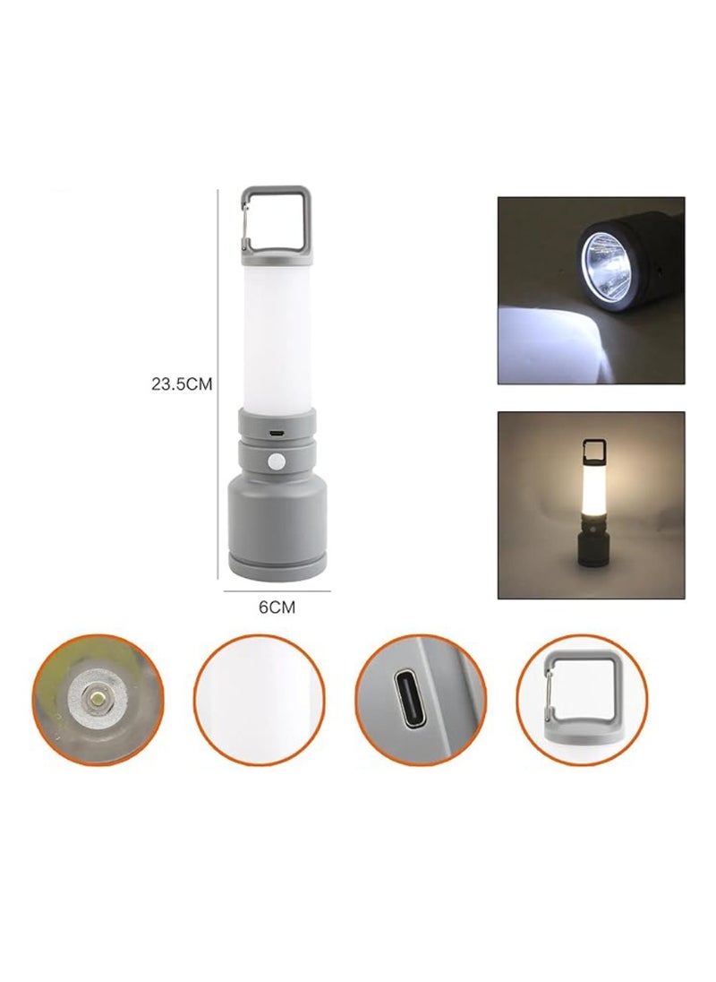 Yuwell Led Flashlight USB Rechargeable Torch Light Hanging Camping Lantern With Side Lamp Waterproof Outdoor Portable Light Flash Light Ideal for Camping Trekking And Outdoor Activities 4 Lighting Modes  - Image 4