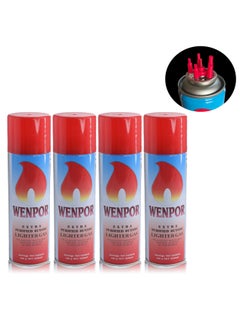 Wenpor 4 Pieces of Purified Butane Lighter Gas for Any Type of Lighter Reflling with Multiple Nozle Heads Kuwaiti  - Image 1