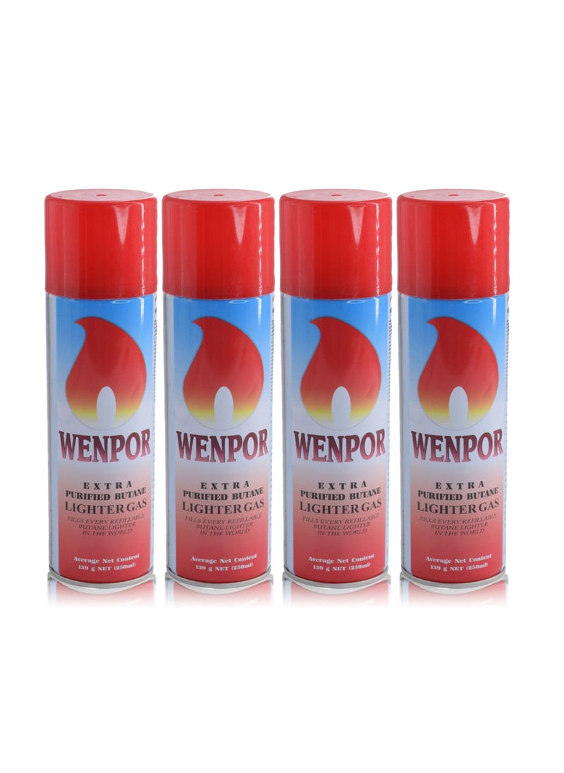 Wenpor - 4 Pieces of Purified Butane Lighter Gas for Any Type of Lighter Reflling with Multiple Nozle Heads Kuwaiti - Image 1