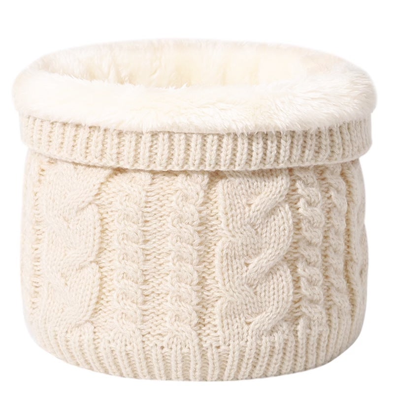 Unisex Thick Plush Knitted Neck Warmer Scarf Stripes (black) - Image 3