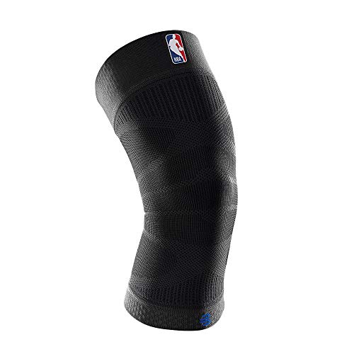 Bauerfeind Sports Compression Knee Support NBA - Lightweight Design with Gripping Zones for Basketball Knee Pain Relief & Performance with Team Designs (Black, L) - Image 1